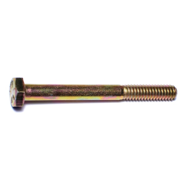Midwest Fastener Grade 8, 1/4"-20 Hex Head Cap Screw, Zinc Yellow Steel, 2-1/2 in L, 10 PK 62846 - main